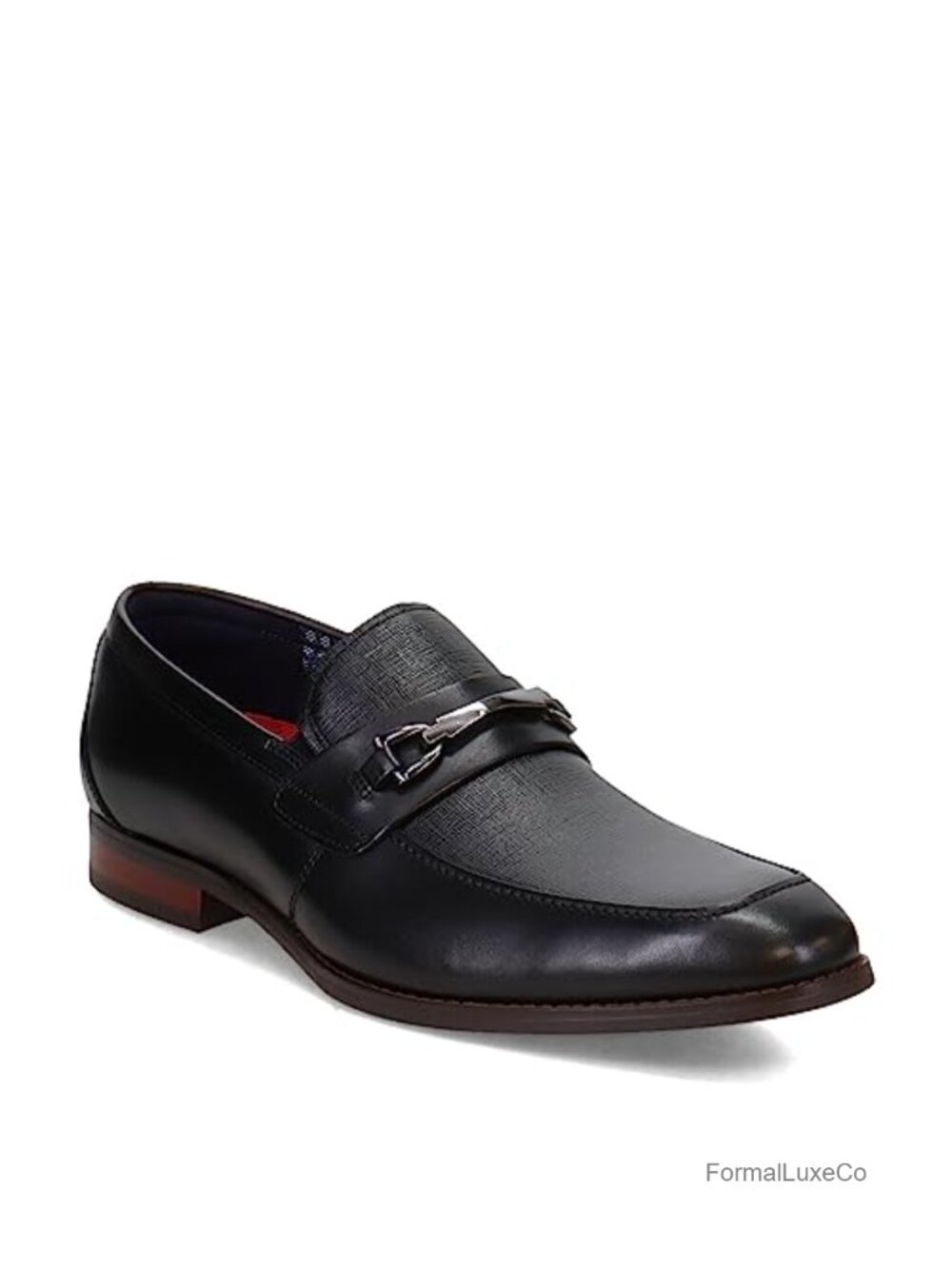 Men's Leather Moc Toe Slip-On Loafer with Ornament Bit Detail Business Casual